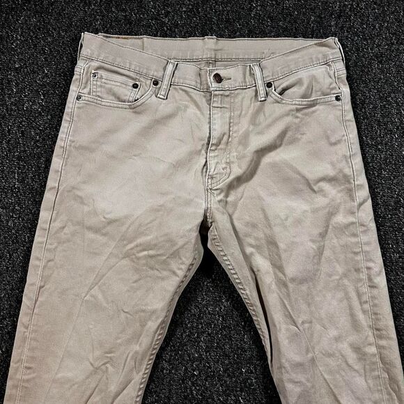 Levi's 513 Chino Men’s W33 L32 Beige Cotton Slim Straight Casual Workwear - Picture 3 of 6